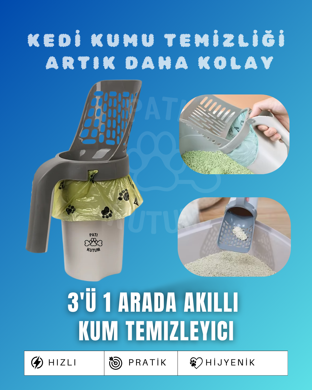 3'ü 1 Arada Akıllı Kum Temizleyici